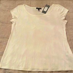 NWT Bone white Eileen Fisher silk jersey top, size M